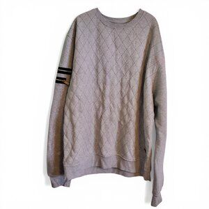 Akademiks Y2K Gray Quilted Zipper Sleeve Pullover Sweater Men's Size 6X